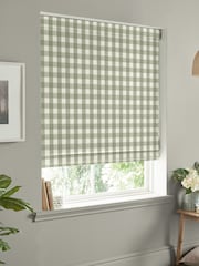 Sophie Allport Green Gingham Made to Measure 100% Cotton Roman Blinds - Image 5 of 6