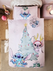 Lilo & Stitch Pink Christmas 100% Cotton Duvet Cover and Pillowcase Set - Image 3 of 7