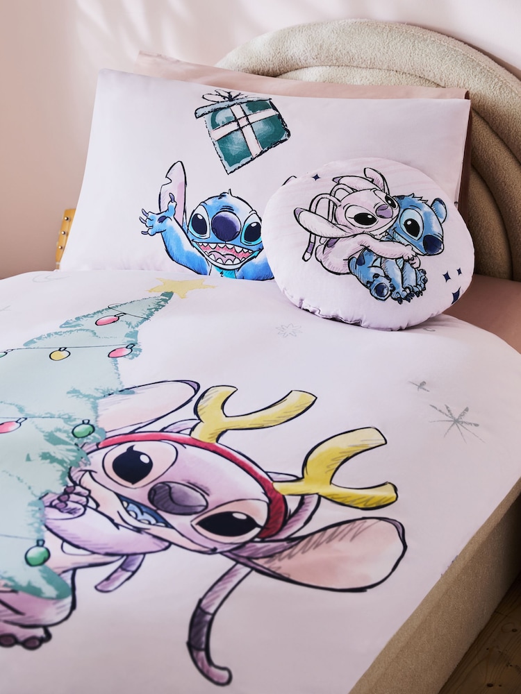 Lilo & Stitch Pink Christmas 100% Cotton Duvet Cover and Pillowcase Set - Image 5 of 7