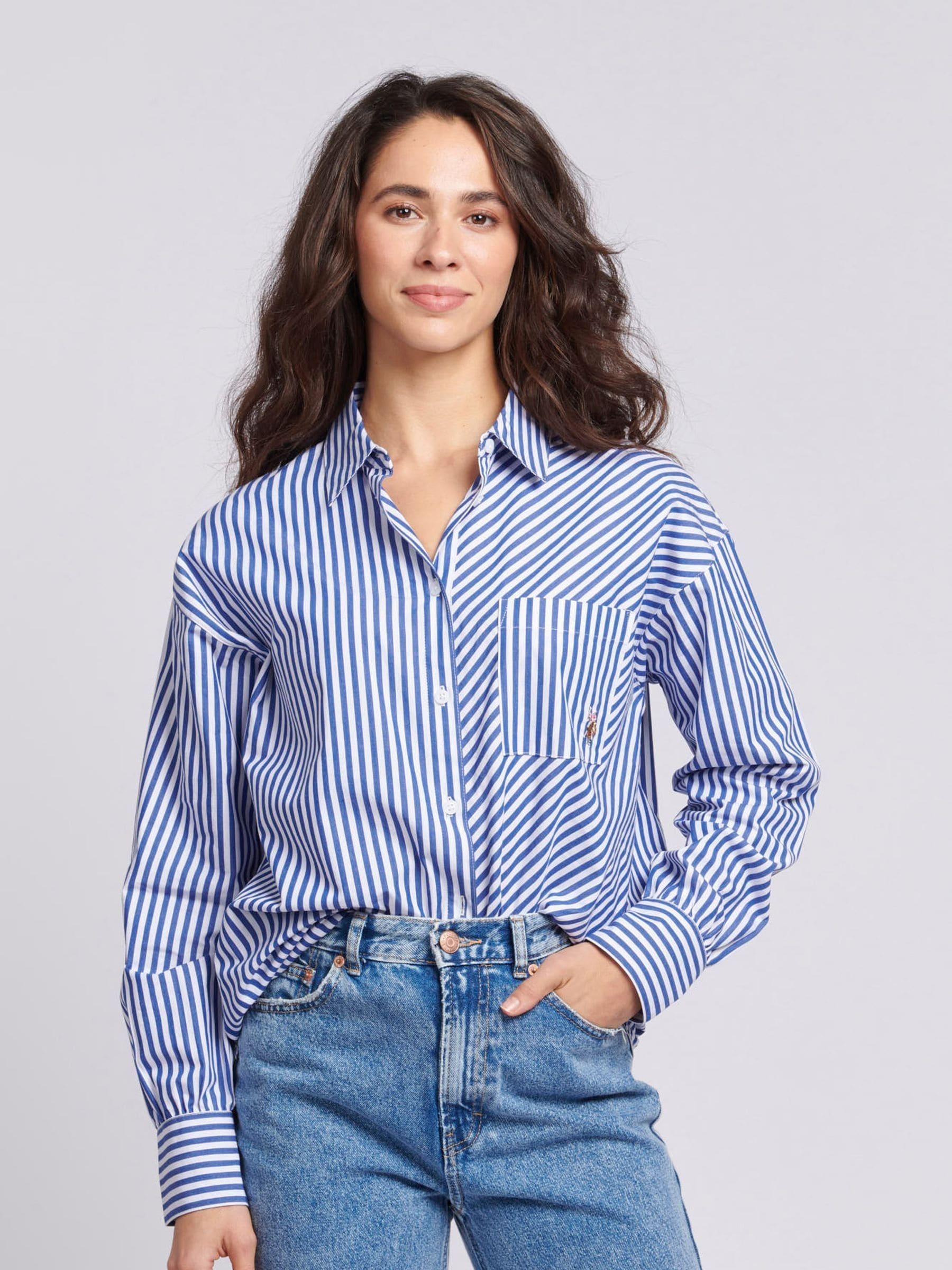Striped formal shirt womens online