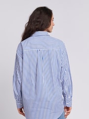 U.S. Polo Assn. Blue Womens Loose Fit Striped Shirt - Image 2 of 5