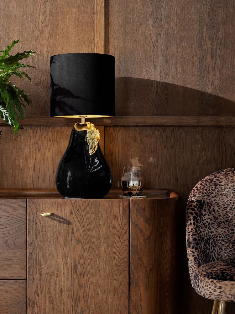Black Pear Table Lamp - Image 1 of 5