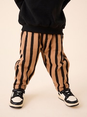 Brown/Black 100% Cotton Stripe Jersey Joggers (3mths-7yrs) - Image 1 of 8
