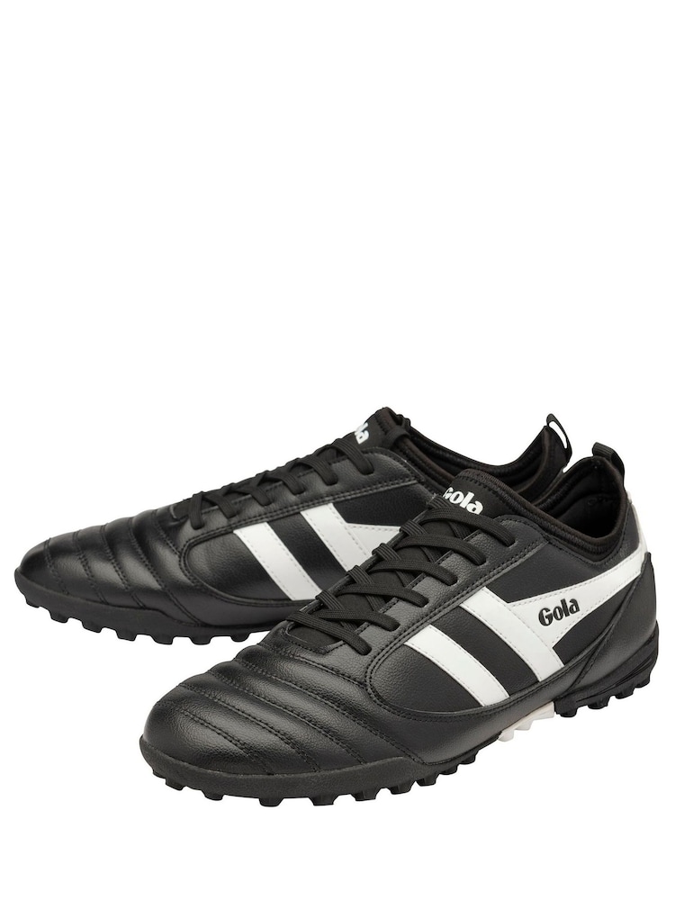 Gola Black/White Mens Ceptor Turf Microfibre Lace-Up Football Boots - Image 2 of 5