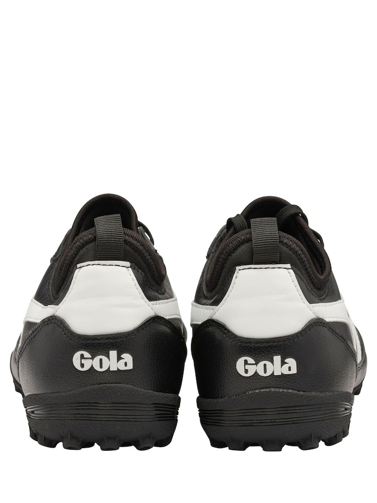 Gola Black/White Mens Ceptor Turf Microfibre Lace-Up Football Boots - Image 3 of 5