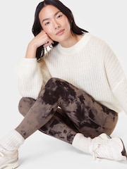 Sweaty Betty Mocha Brown Spray Dye 7/8 Length Super Soft Yoga Leggings - Image 4 of 8