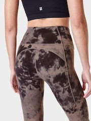 Sweaty Betty Mocha Brown Spray Dye 7/8 Length Super Soft Yoga Leggings - Image 5 of 8