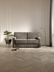 Jay-Be Luxe Velvet Mink Brown Linea 2 Seater Sofa Bed - Image 1 of 6