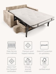 Jay-Be Luxe Velvet Mink Brown Linea 2 Seater Sofa Bed - Image 3 of 6