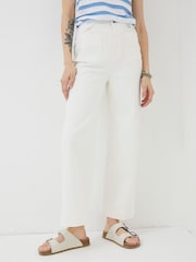 FatFace Keswick White Wide Leg Cropped Jeans - Image 6 of 8