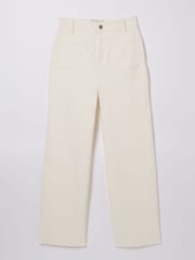 FatFace Keswick White Wide Leg Cropped Jeans - Image 8 of 8