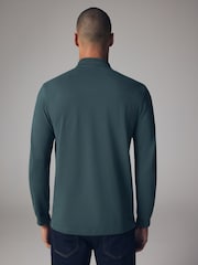 Green Long Sleeve Pique Polo Shirt - Image 3 of 8