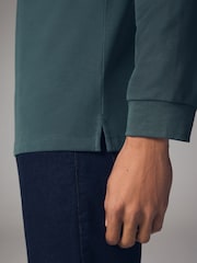 Green Long Sleeve Pique Polo Shirt - Image 5 of 8