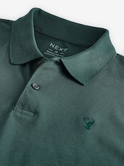 Green Long Sleeve Pique Polo Shirt - Image 7 of 8
