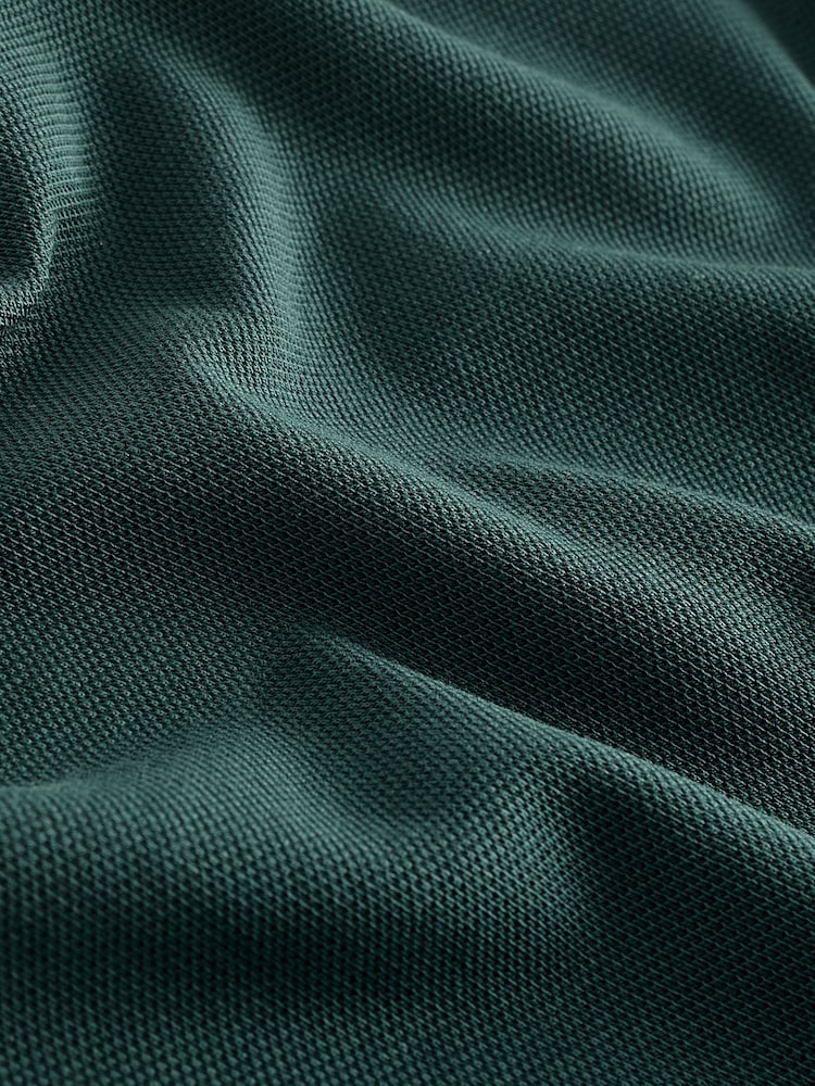 Green Long Sleeve Pique Polo Shirt - Image 8 of 8
