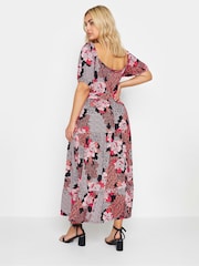 Yours Curve Red Tiered Maxi Dress - Image 3 of 4