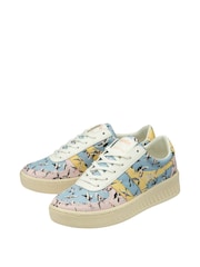 Gola Blue Yellow Cath Kidston Grandslam HD Lace Up Trainers - Image 2 of 4