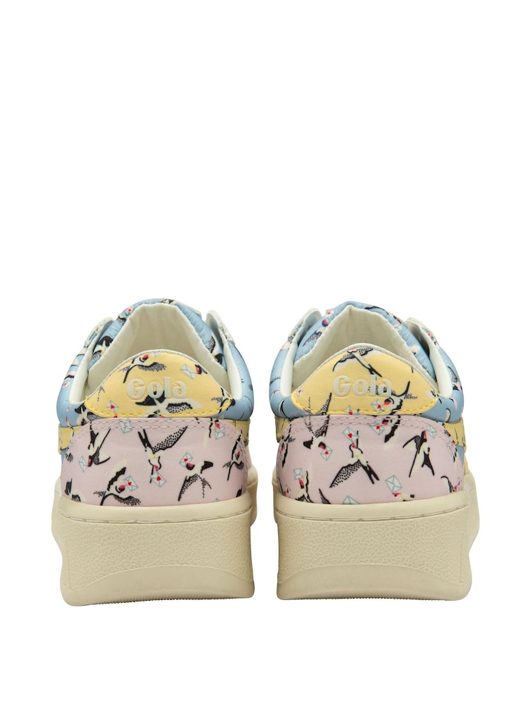 Gola Blue Yellow Cath Kidston Grandslam HD Lace Up Trainers - Image 3 of 4