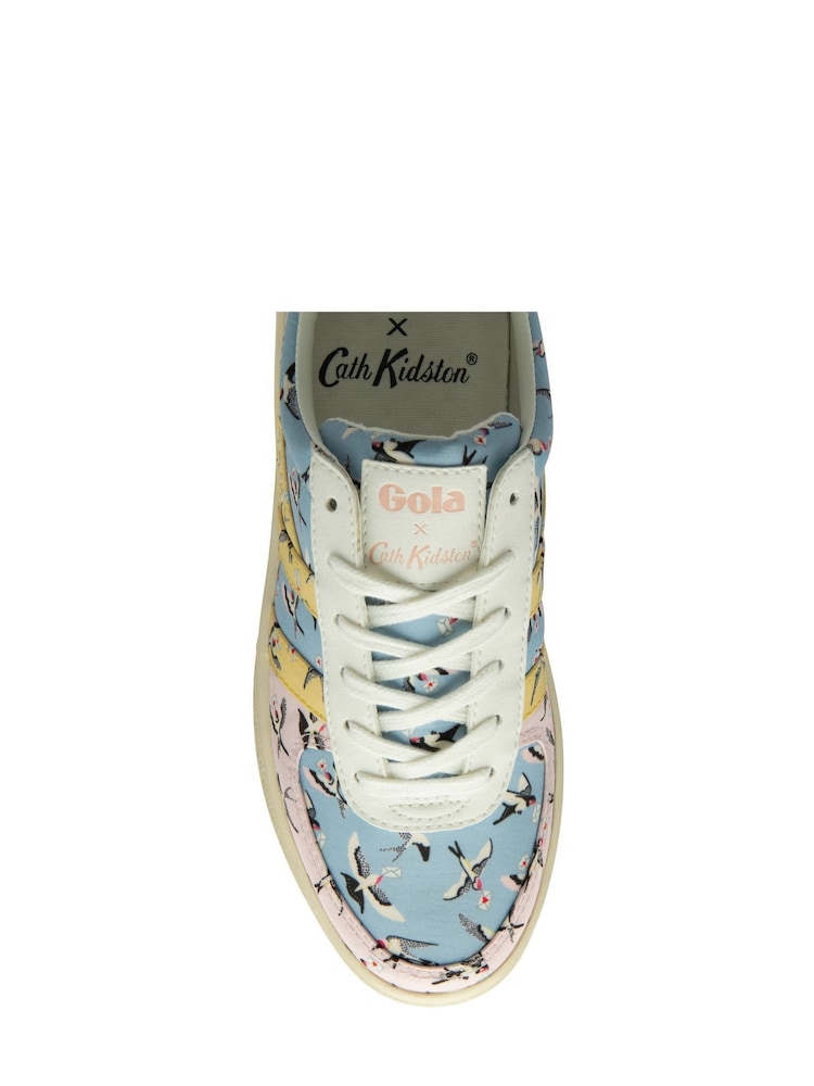 Gola Blue Yellow Cath Kidston Grandslam HD Lace Up Trainers - Image 4 of 4