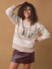 Neutral Christmas Tree Knitted Christmas Jumper - Image 3 of 8