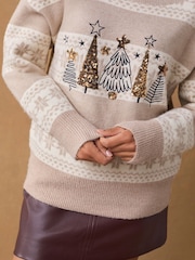 Neutral Christmas Tree Knitted Christmas Jumper - Image 5 of 8