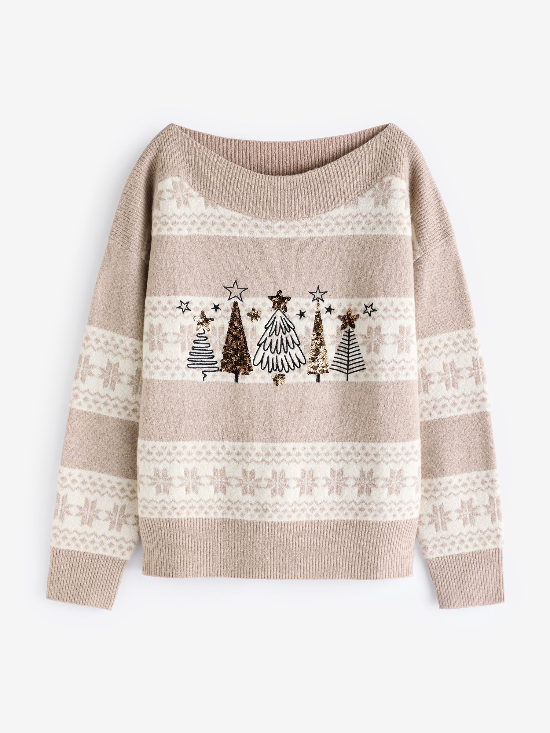 Buy Neutral Christmas Tree Knitted Christmas Jumper from Next Ireland