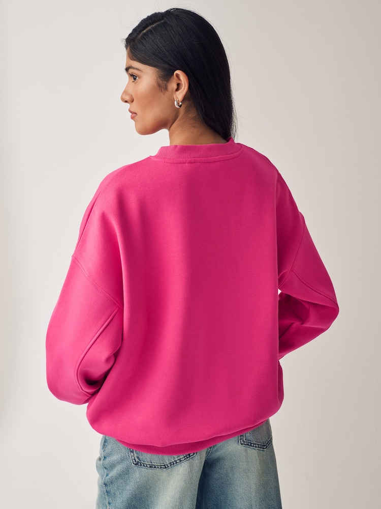 Rose - Sweat-shirt Oversized Relaxed Fit Heavyweight Brushed Longline Col rond - Image 3 of 6
