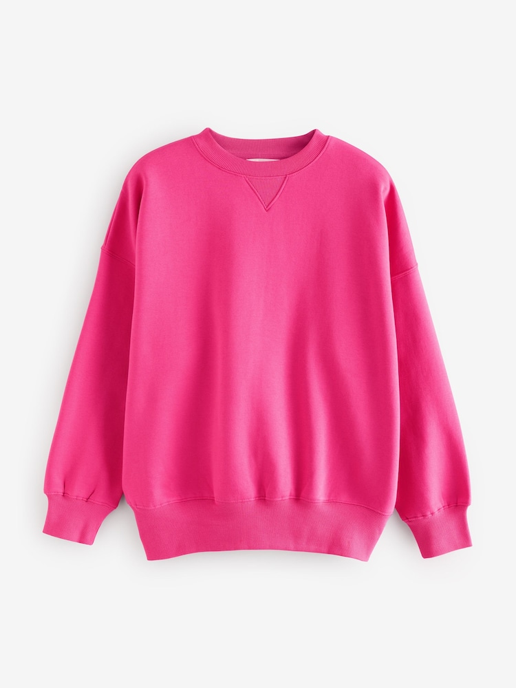 Rose - Sweat-shirt Oversized Relaxed Fit Heavyweight Brushed Longline Col rond - Image 5 of 6
