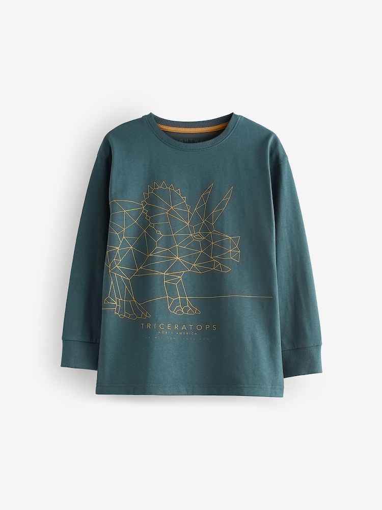 Ocre Jaune Dino Carreaux - Pyjama en laine polaire 2 Lot (3-14yrs) - Image 6 of 9