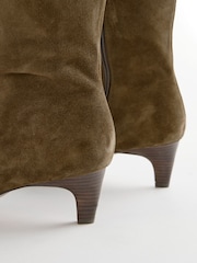 Khaki Green Suede Forever Comfort® Suede Knee High Heeled Boots - Image 5 of 7
