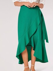 Apricot Green Big Ruffle Maxi Skirt - Image 2 of 5