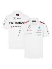 Fanatics Mercedes AMG Petronas F1 2024 Team White Polo Shirt - Image 1 of 3