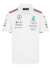 Fanatics Mercedes AMG Petronas F1 2024 Team White Polo Shirt - Image 2 of 3