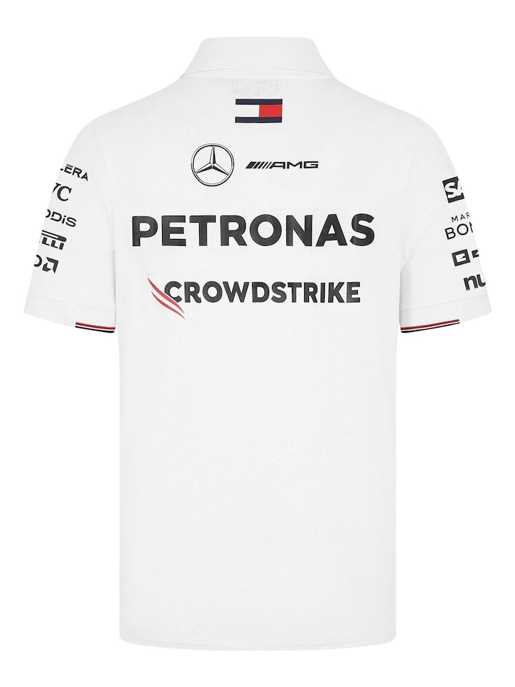 Fanatics Mercedes AMG Petronas F1 2024 Team White Polo Shirt - Image 3 of 3