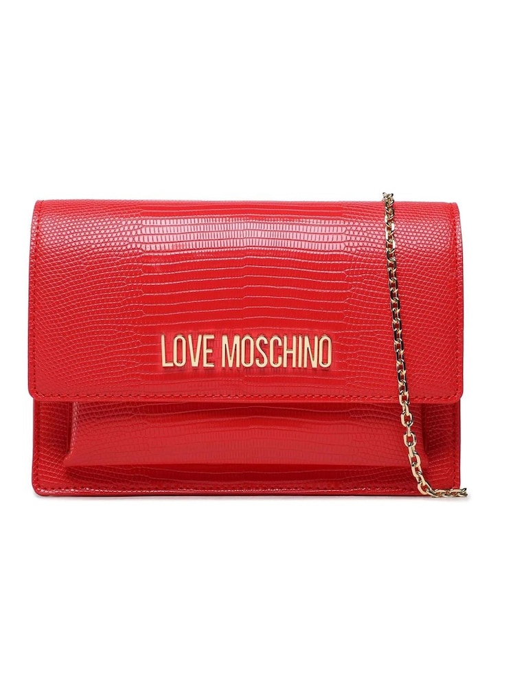 Love Moschino Red FAUX Leather Crossbody Bag - Image 1 of 4 Love Moschino Red FAUX Leather Crossbody Bag - Image 1 of 4