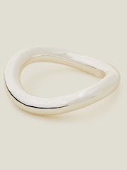 Accessorize Sterling Silver Plated Molten Band Ring - Image 2 of 3
