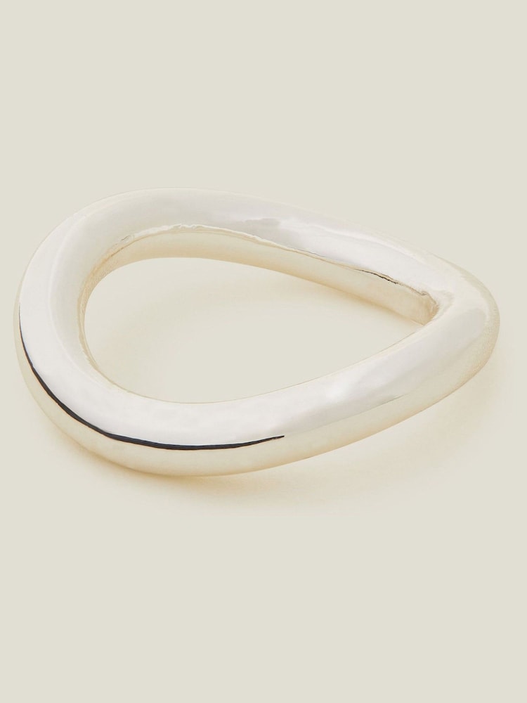 Accessorize Sterling Silver Plated Molten Band Ring - Image 2 of 3 Accessorize Sterling Silver Plated Molten Band Ring - Image 2 of 3