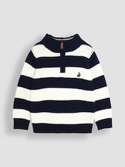 JoJo Maman Bébé Navy Half Zip Jumper - Image 1 of 3