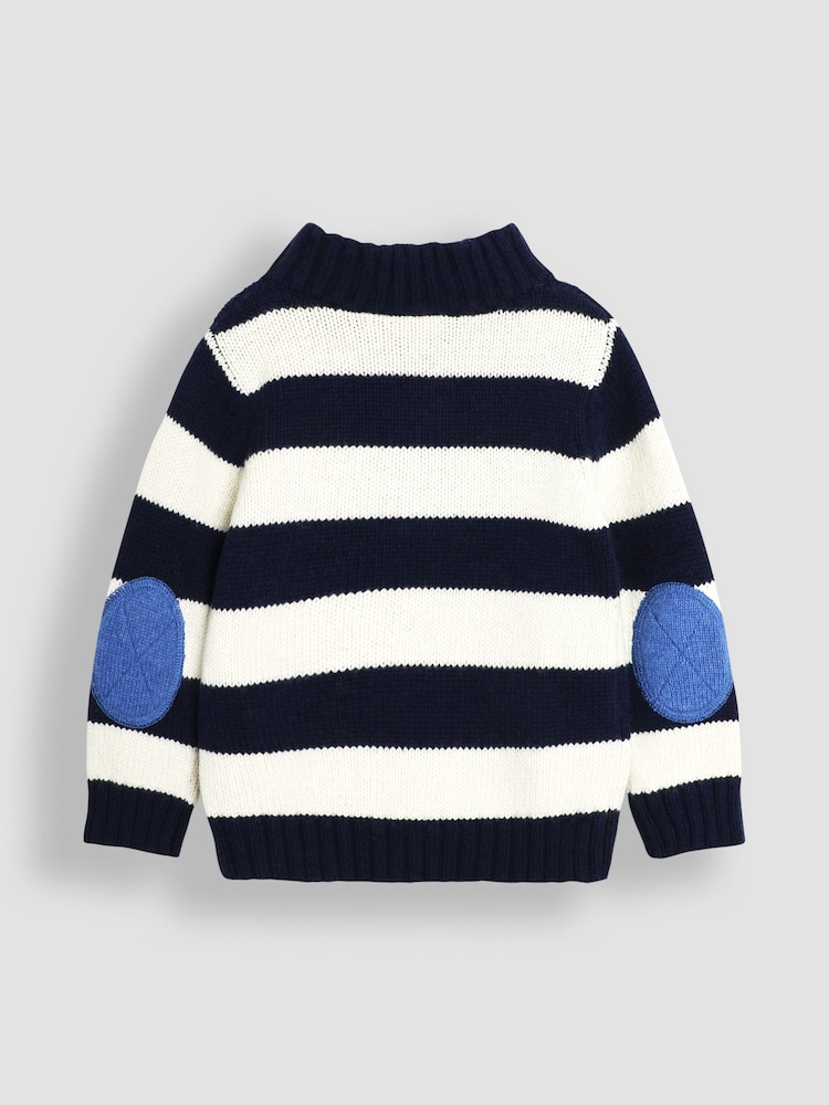 JoJo Maman Bébé Navy Half Zip Jumper - Image 2 of 3