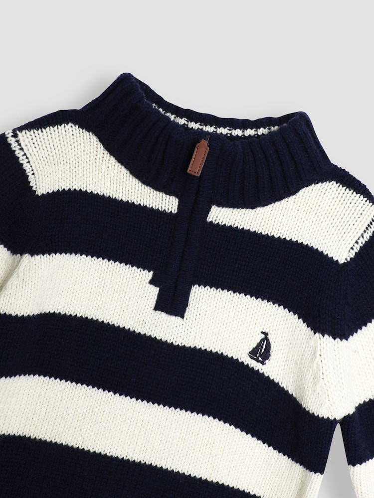 JoJo Maman Bébé Navy Half Zip Jumper - Image 3 of 3