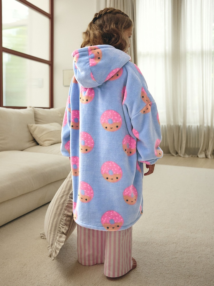 Bleu/Rose - Couverture Sweat-shirt à capuche (3-16yrs) - Image 3 of 7