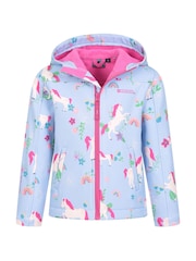 Mountain Warehouse Blue Chrome Exodus II Kids Printed Water Resistant Softshell Jacket - Image 1 of 5