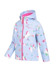 Mountain Warehouse Blue Chrome Exodus II Kids Printed Water Resistant Softshell Jacket - Image 3 of 5