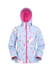 Mountain Warehouse Blue Chrome Exodus II Kids Printed Water Resistant Softshell Jacket - Image 5 of 5