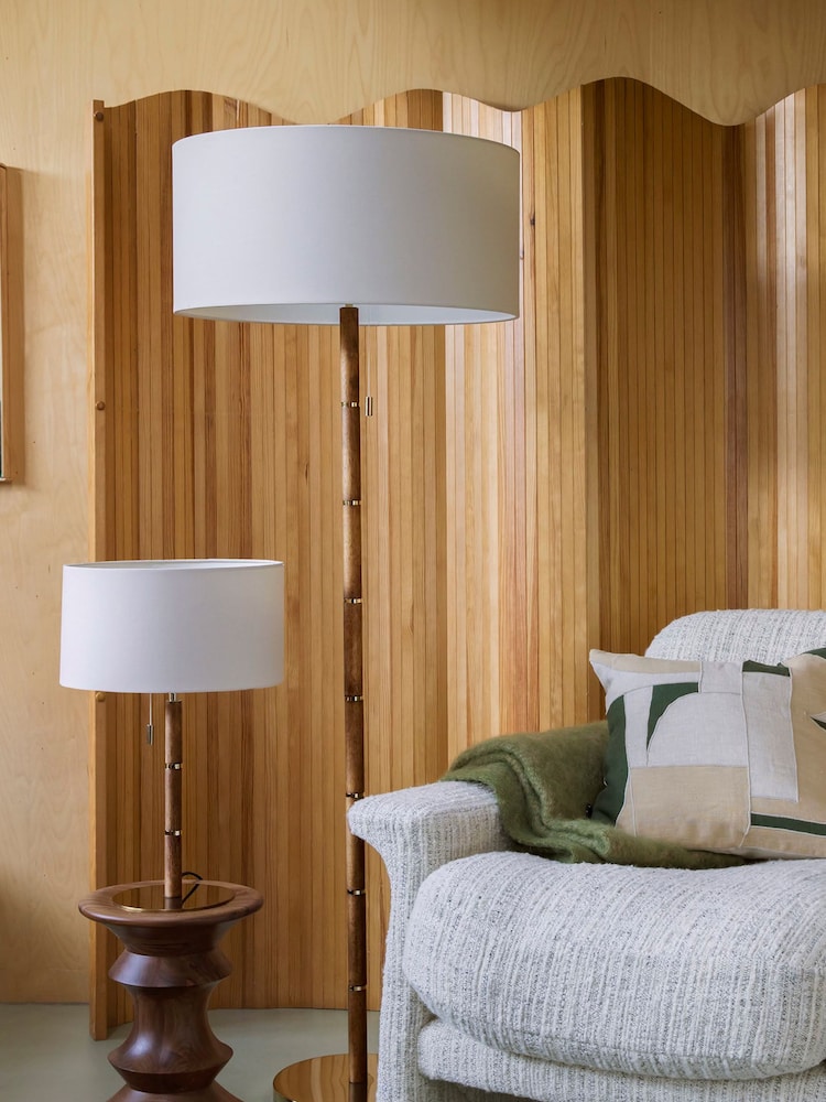 Houseof. Wooden And Brass Disk Table Lamp - Image 5 of 5