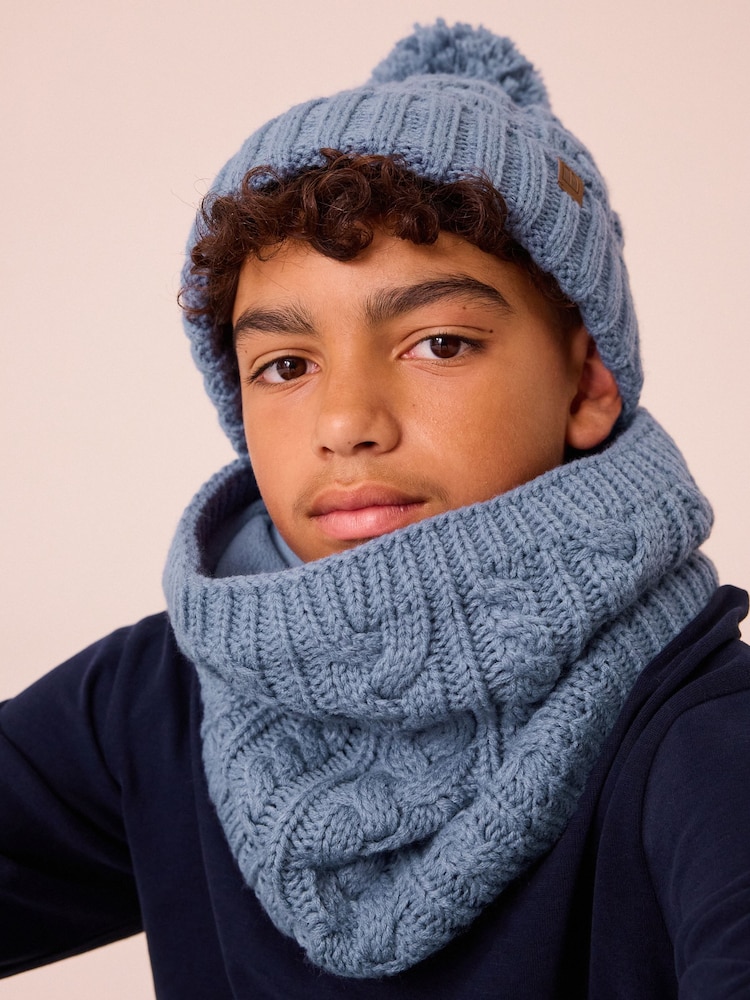Mineral Blue Cable Knit Snood (1-16yrs) - Image 1 of 6