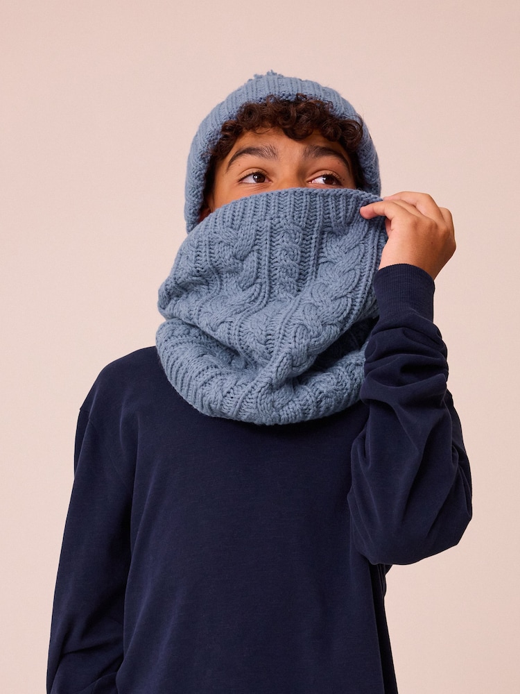Bleu minéral - Snood en tricot torsadé (1-16ans) - Image 3 of 6