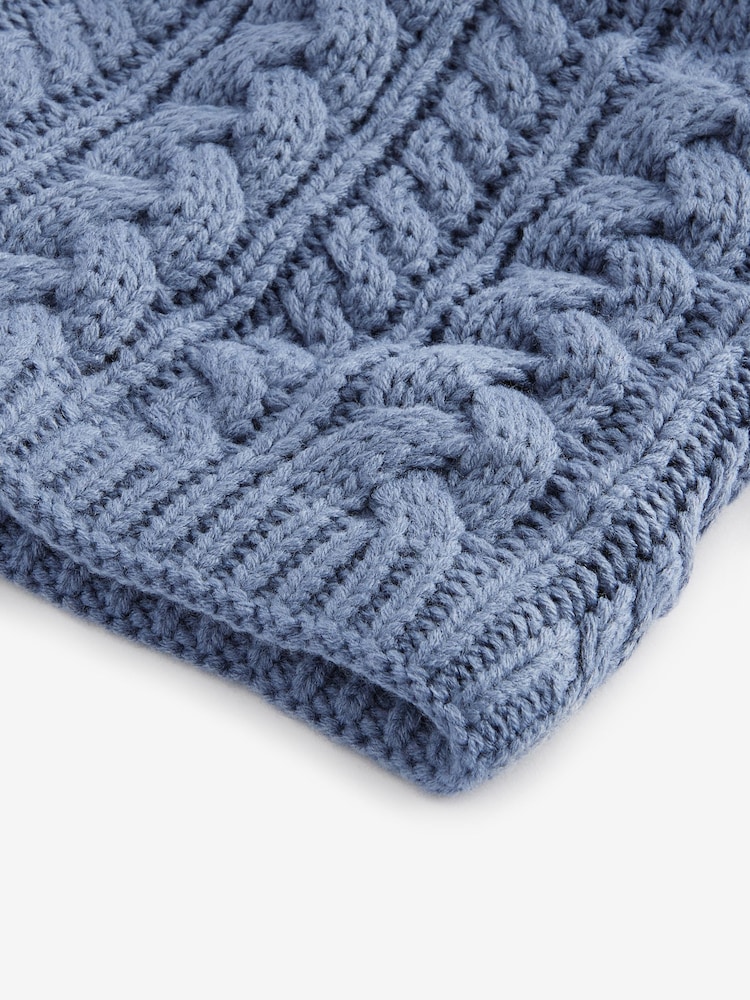 Mineral Blue Cable Knit Snood (1-16yrs) - Image 6 of 6