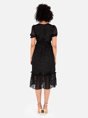 Puff Sleeve Tiered Hem Midi Dress With Frills - Image 2 of 5