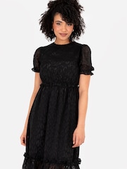 Puff Sleeve Tiered Hem Midi Dress With Frills - Image 3 of 5